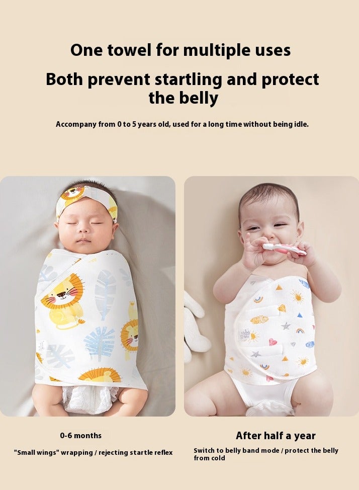 كيس نوم مضاد للخوف للأطفال حديثي الولادة من القطن الخالص بنمط أسد - Image 5