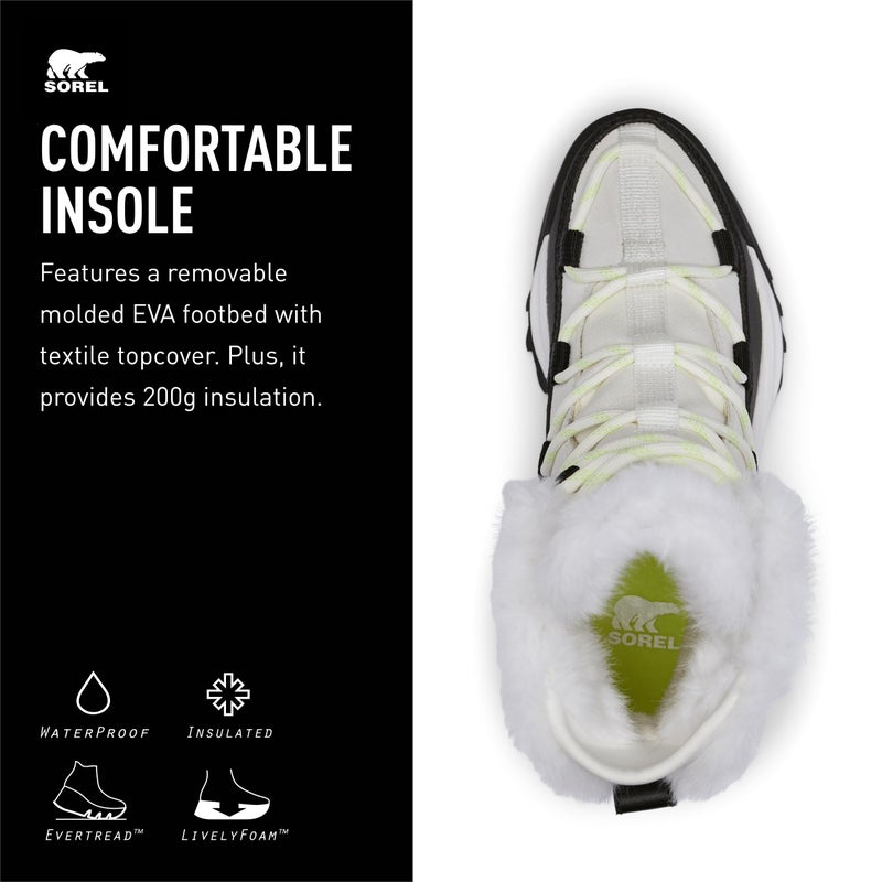 SOREL Women's ONA RMX Glacy Plus Waterproof Boot - Sea Salt, Black - 8 - Image 4