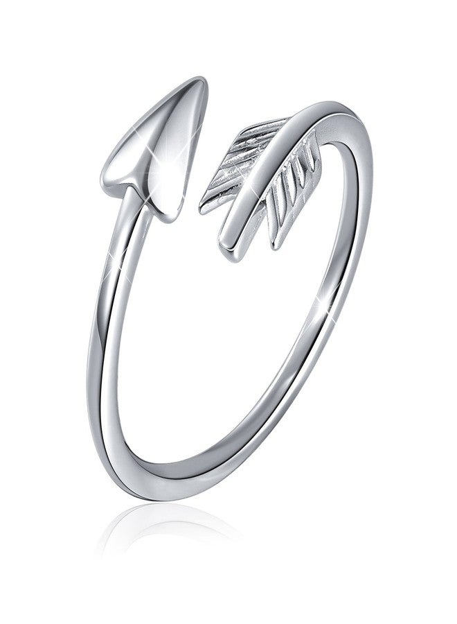 SILVER MOUNTAIN S925 Sterling Silver Classic Love Polished Sideways Arrow Horizontal Ring for Women - Image 1