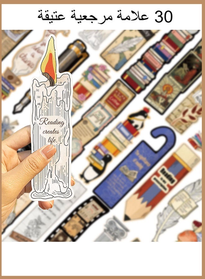 Happy D 30 PCS Vintage Style Book Tracker Bookmarks,Funny Irregular Shape Paper Bookmark,Reading Page Markers for Men Women Book Lovers - Image 2