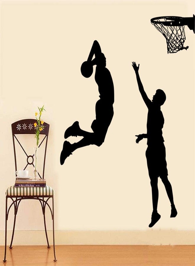 BooDecal DIY Vinyl Basketball Players Slam Dunk Silhouette Wall Decals Basketball Tournament Stickers for Boy Rooms Living Room Bedroom Decoration - Image 4