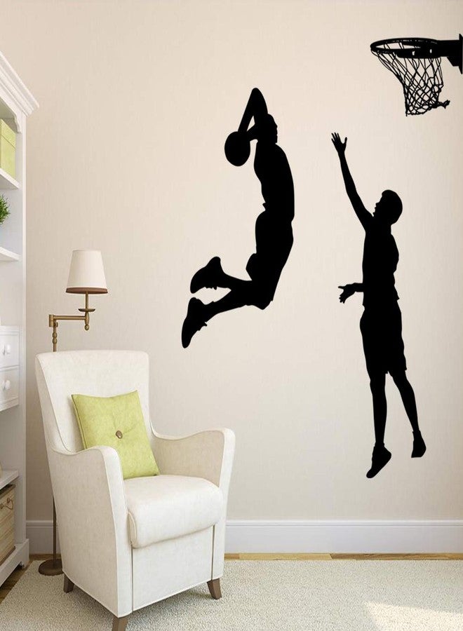 BooDecal DIY Vinyl Basketball Players Slam Dunk Silhouette Wall Decals Basketball Tournament Stickers for Boy Rooms Living Room Bedroom Decoration - Image 3