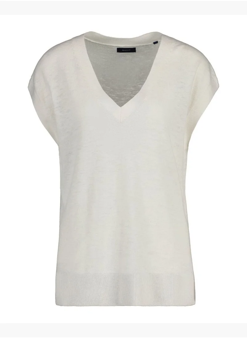 غانت Gant Linen Blend V-Neck Vest