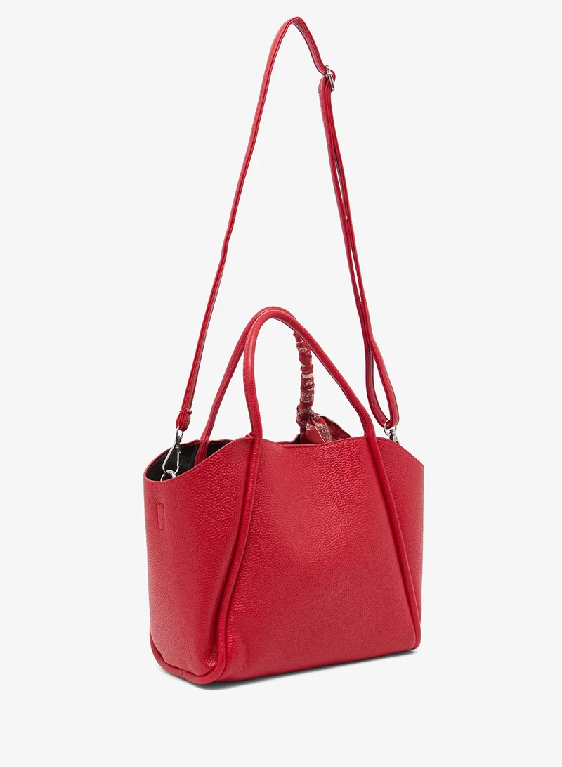 Ella Red Structured Satchel Bag With Scarf for Women | Best Price UAE