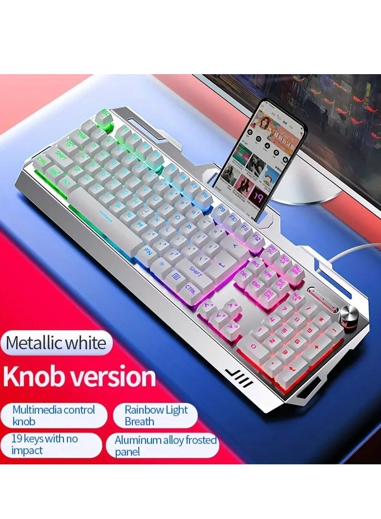 YINDIAO YINDIAO V2 Computer Wired Keyboard E-sports Gaming Typing Office Universal USB Plug-in Hair Light Keyboard Available For Windows System  - Image 1