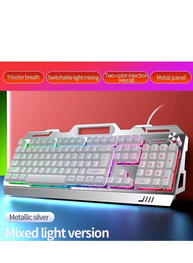 YINDIAO YINDIAO V2 Computer Wired Keyboard E-sports Gaming Typing Office Universal USB Plug-in Hair Light Keyboard Available For Windows System  - Image 3