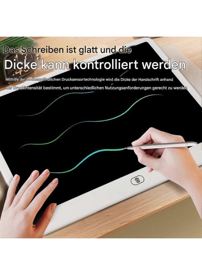 LCD Writing Tablet Doodle Drawing Board Erasable Kids Writing Board One Button Clear Portable Handwriting Pad Eye Protection Color Screen Large Horizontal Screen 290mm x 210mm White - Image 4