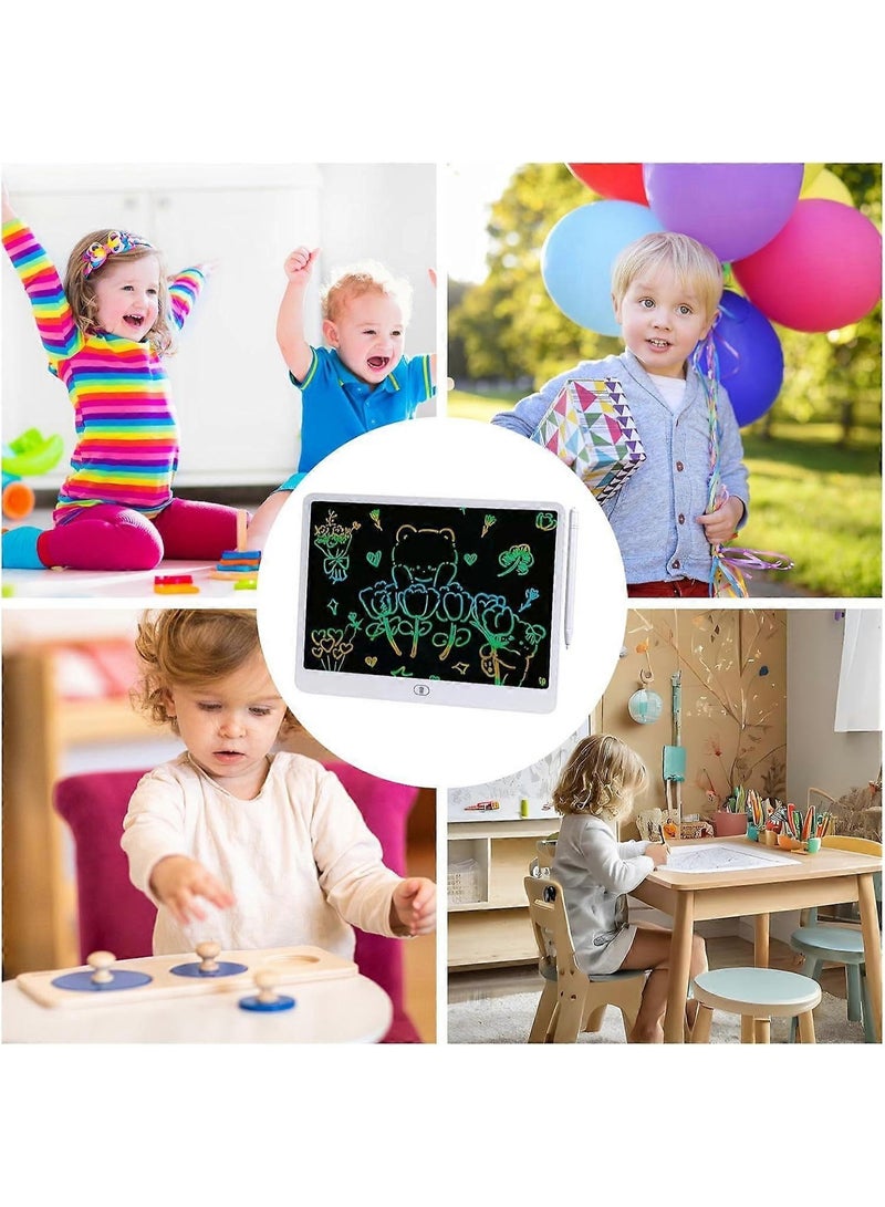 LCD Writing Tablet Doodle Drawing Board Erasable Kids Writing Board One Button Clear Portable Handwriting Pad Eye Protection Color Screen Large Horizontal Screen 290mm x 210mm White - Image 5