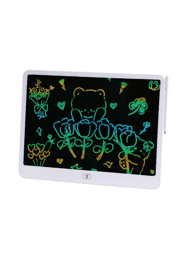 LCD Writing Tablet Doodle Drawing Board Erasable Kids Writing Board One Button Clear Portable Handwriting Pad Eye Protection Color Screen Large Horizontal Screen 290mm x 210mm White - Image 1