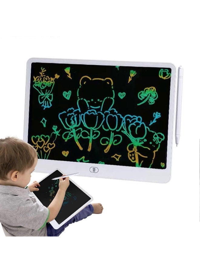 LCD Writing Tablet Doodle Drawing Board Erasable Kids Writing Board One Button Clear Portable Handwriting Pad Eye Protection Color Screen Large Horizontal Screen 290mm x 210mm White - Image 2