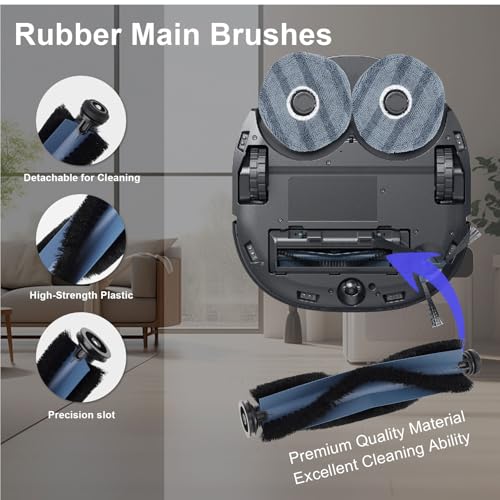 Feilifan 20 PCS Accessories for Eufy X10 Pro Omni Robot Vacuum, Replacement Parts Main Brush, Side Brush, Washable Filter, Mop Cloths, Dust Bag - Image 2