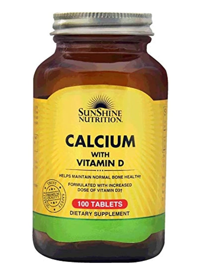Sunshine Nutrition Calcium with Vitamin D 100 Tablets