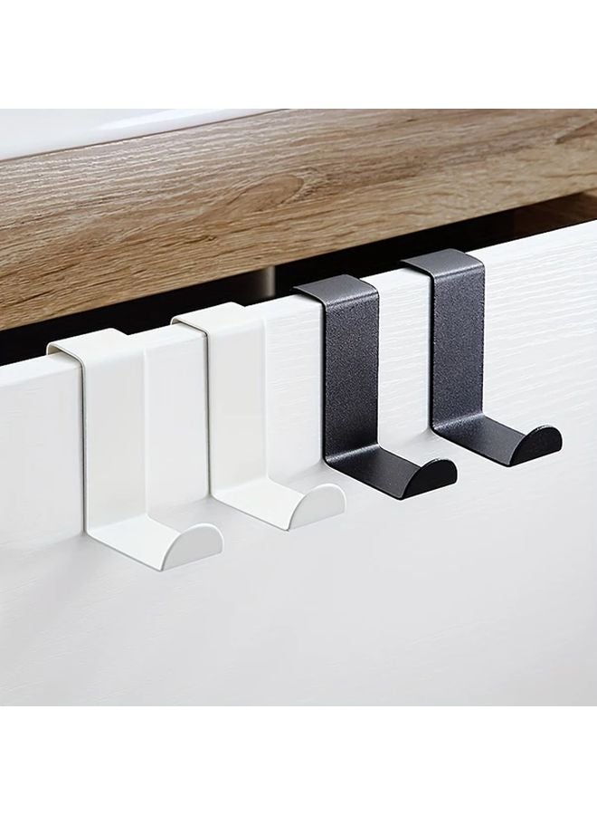 White 2 Pack Heavy Duty Door Hooks No Drill Installation Space Saving Cabinet Organizer - Image 2
