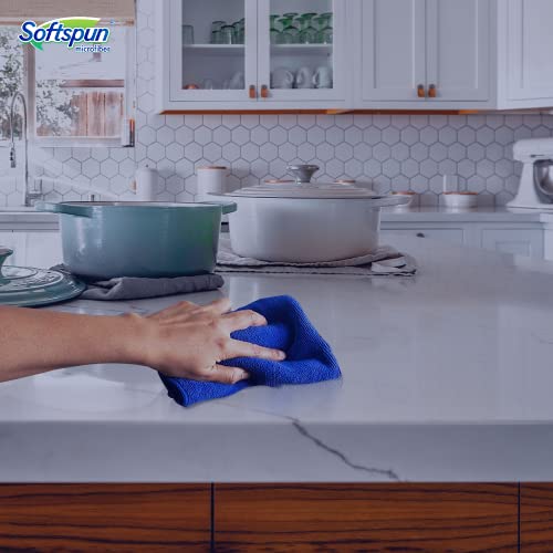 SOFTSPUN Microfiber Cloth, 30x30 Cms, 1 Piece Towel Set, 340 GSM (Blue) Multi-Purpose Super Soft Absorbent Cleaning Towels for Home, Kitchen, Car, Cleans & Polishes Everything in Your Home. - Image 5