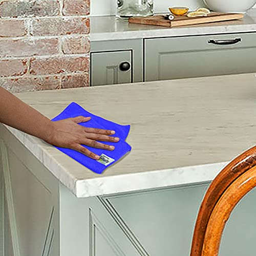 SOFTSPUN Microfiber Cloth, 30x30 Cms, 1 Piece Towel Set, 340 GSM (Blue) Multi-Purpose Super Soft Absorbent Cleaning Towels for Home, Kitchen, Car, Cleans & Polishes Everything in Your Home. - Image 3