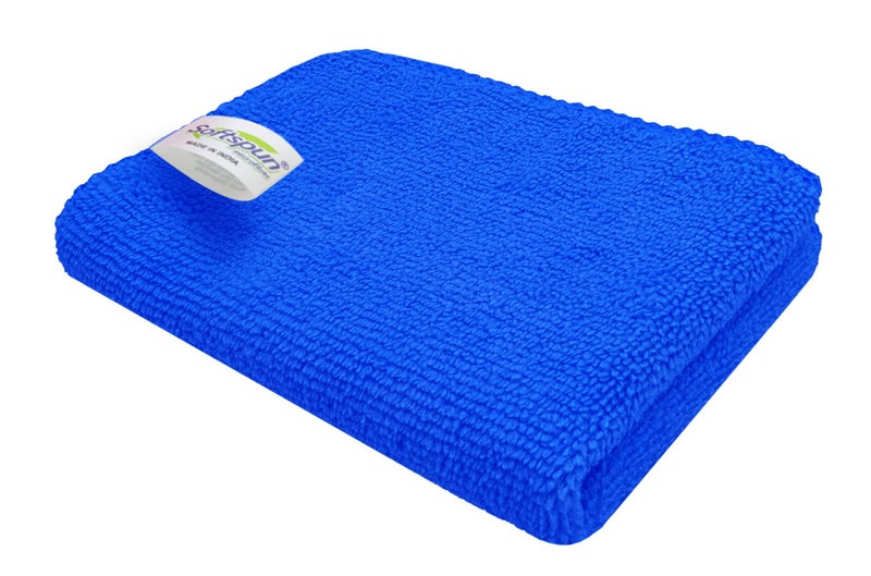 SOFTSPUN Microfiber Cloth, 30x30 Cms, 1 Piece Towel Set, 340 GSM (Blue) Multi-Purpose Super Soft Absorbent Cleaning Towels for Home, Kitchen, Car, Cleans & Polishes Everything in Your Home. - Image 1
