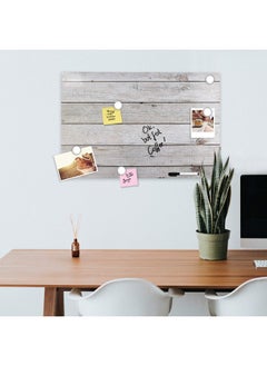 Navaris Magnetic Dry Erase Board - 16 X 24 Inches Decorative White Board For Wall With Design, Includes 5 Magnets And Marker - Wooden Planks  - Image 2