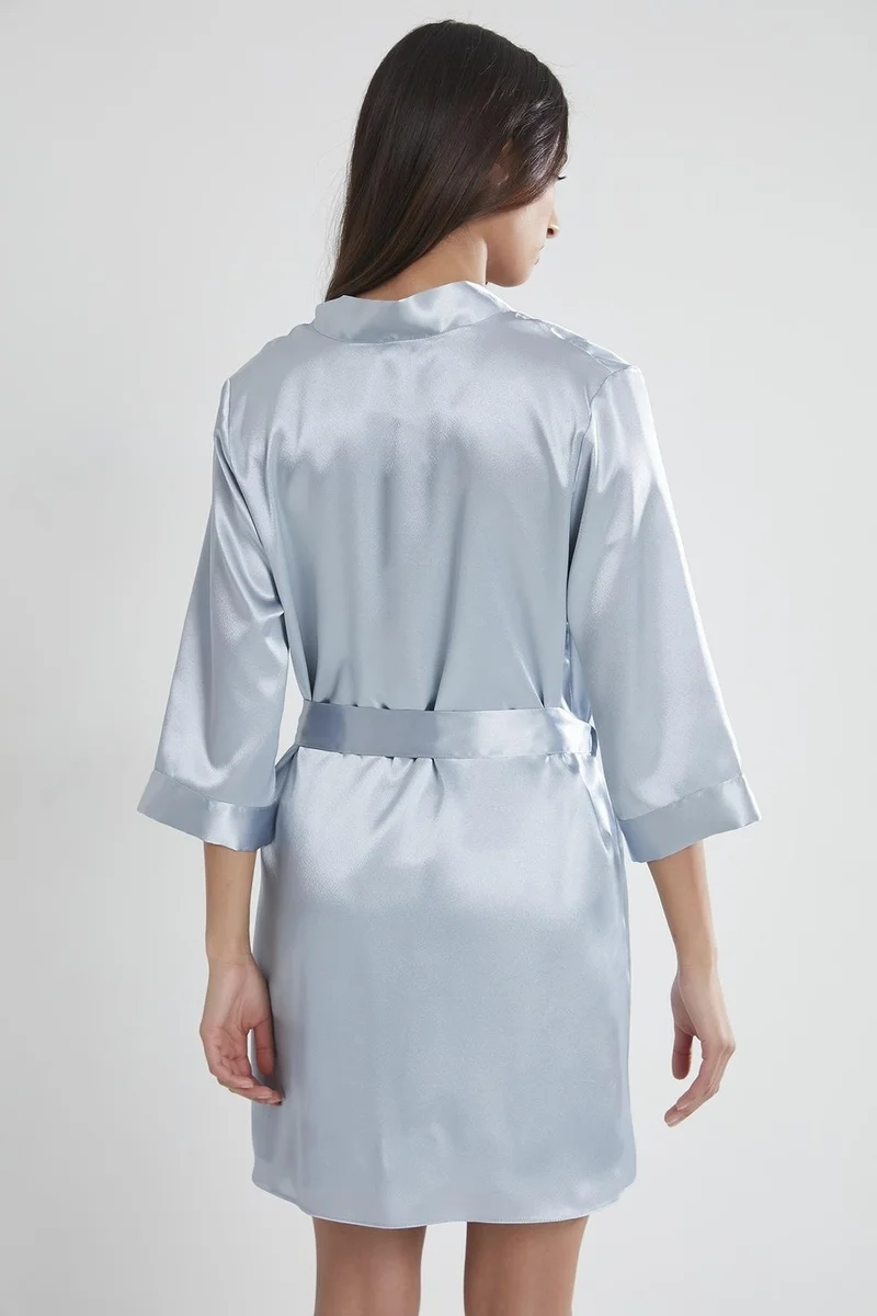 بيير كاردان 1010 Women's Satin Dressing Gown - Mist