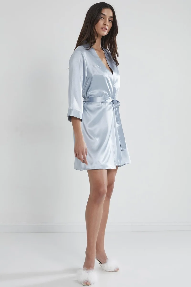 بيير كاردان 1010 Women's Satin Dressing Gown - Mist