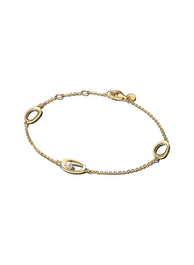 باندورا Organically Shaped Oval & Treated Freshwater Cultured Pearl Bracelet