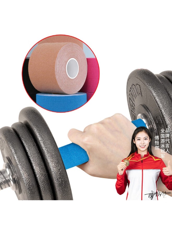 Miloch Miluqi Non-Slip Sports Tape, Kettlebell Bar, Anti-Slip Soft Sweat-Absorbing Wrap, Home Fitness Equipment, Anti-Friction Hand Protection, 2.5 Cm Wide * 5 Meters Long [2 Rolls] - Light Blue - Image 2