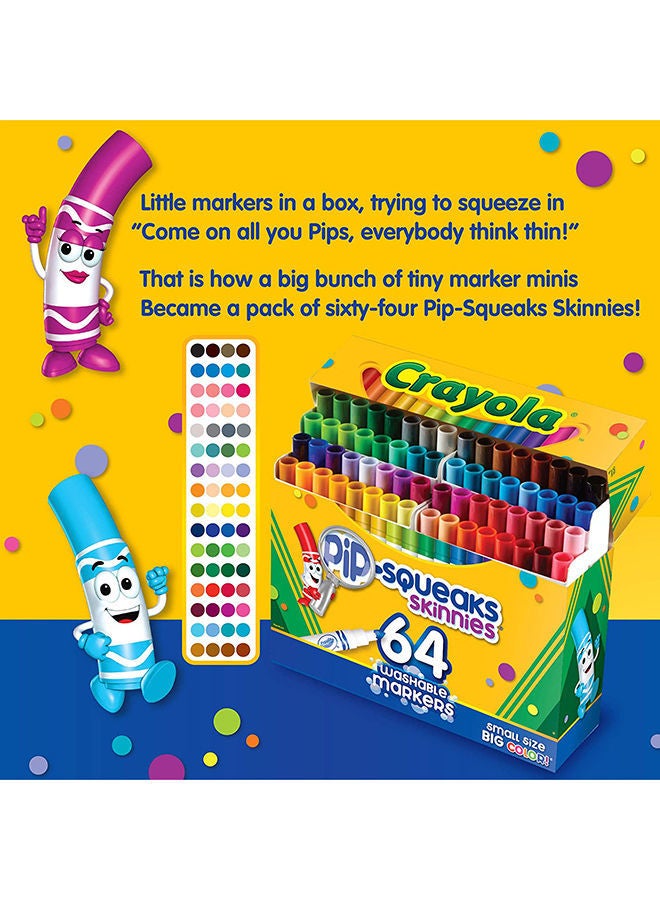 NIBEMINENT 64 Piece Washable Pip-Squeaks Skinnies Markers 16.66x18.75x1.09cm - Image 4