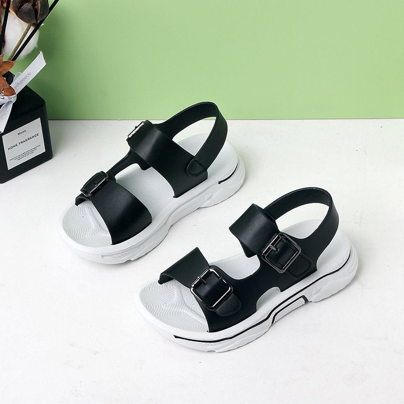 Boys' Sandals New Thick-Soled Leather Non-Slip Beach Summer Outdoor Casual Children's Two-Way Wear Girls' Toddler Shoes
