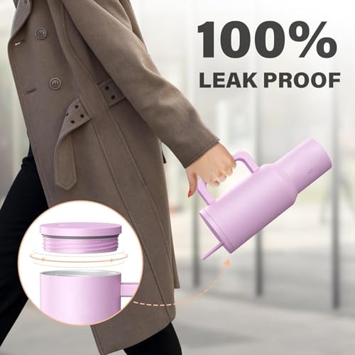 KHOLAD Stainless Steel Vacuum Insulated Tumbler with Lid and Straw Pack of 1 Quencher H2.0 FlowState Coffee Sipper for Water, Iced Tea or Coffee, Smoothie and More 1200ml (Lavender Mist - 40oz) - Image 3