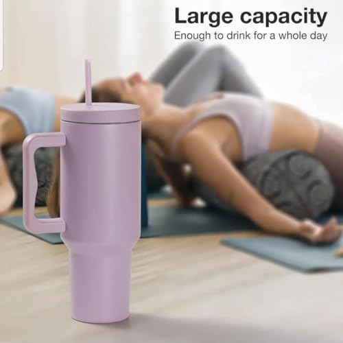 KHOLAD Stainless Steel Vacuum Insulated Tumbler with Lid and Straw Pack of 1 Quencher H2.0 FlowState Coffee Sipper for Water, Iced Tea or Coffee, Smoothie and More 1200ml (Lavender Mist - 40oz) - Image 5