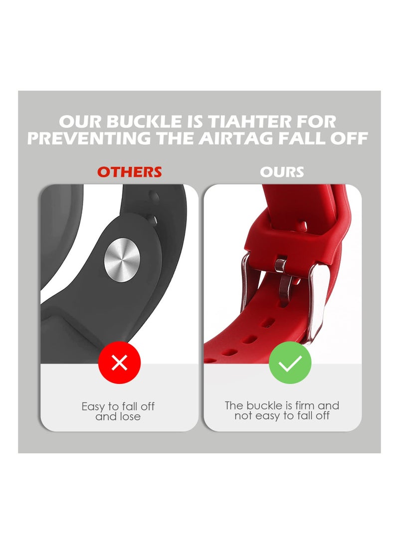 SYOSI 2 Pcs Airtag Wristbands for Kids Soft Silicone Bracelet Lightweight Waterproof Band Compatible with Apple Airtag Watch Band for Children and Toddler - Image 5