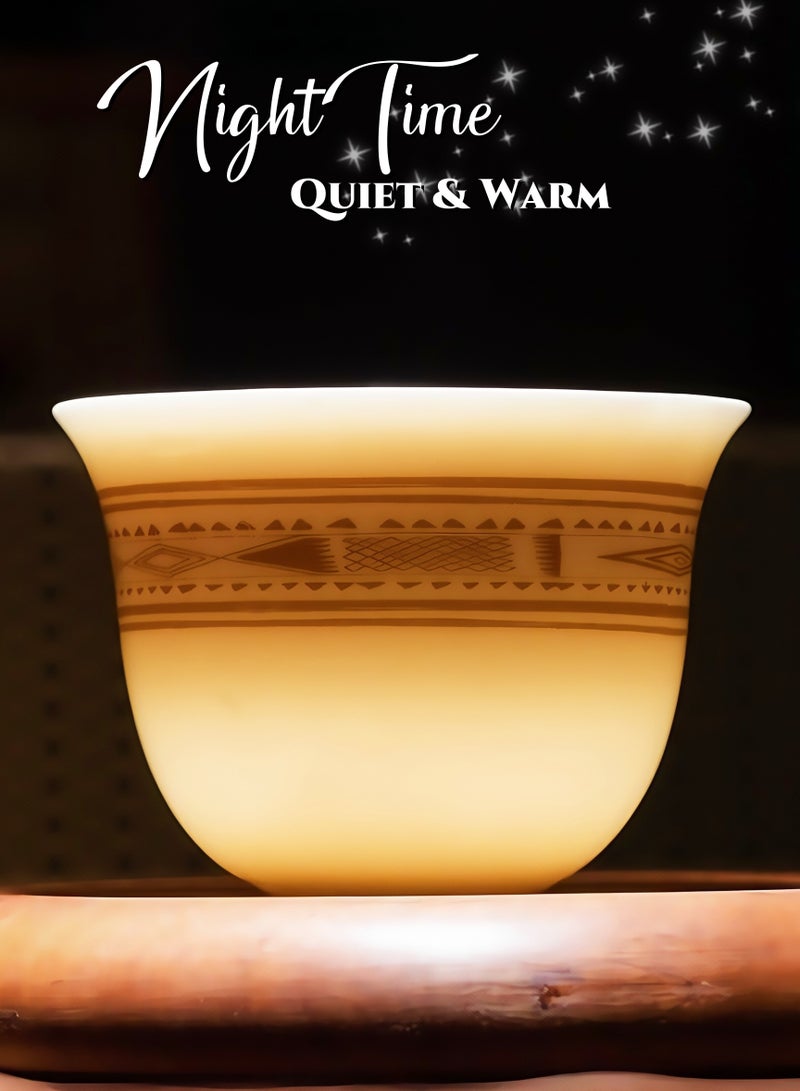 كوب قهوة عربي من البورسلين الأبيض من السيراميك ، كوب إسبريسو ، جدار سميك ، عزل حراري ، طلاء ناعم وحساس ، آمن في الميكروويف ، للإسبريسو ، لاتيه ، الشاي. للمطبخ اليومي ، حفلات الزفاف ، مطعم الفندق ، هدايا رمضان (أبيض 160 مل) - Image 4