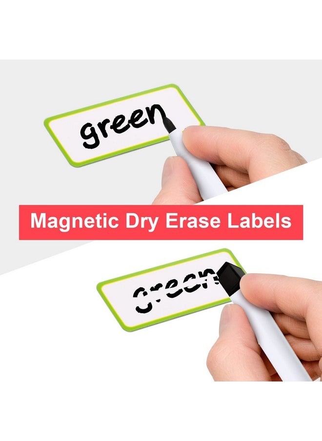 Leinuosen Leinuosen Magnetic Dry Erase Labels 3.2 x 1.2 Name Plate Tags Flexible Reusable Magnetic Label Stickers for Classroom Office Home Whiteboards Refrigerator Locker Shelf Crafts(80 Pieces)  - Image 4