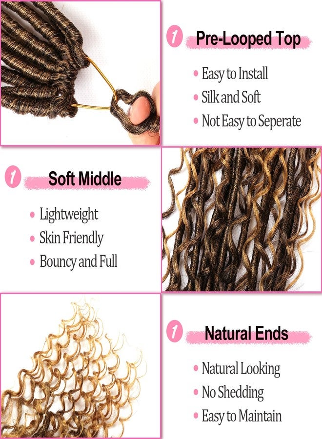 AMUMI Soft Boho Locs Crochet Hair for Black Women-30 Inch 8 Packs Goddess Faux Locs Crochet Human Hair Feeling Pre Looped with Curly Ends Curly Ends (T27, 30 Inch(Pack of 8)) - Image 4