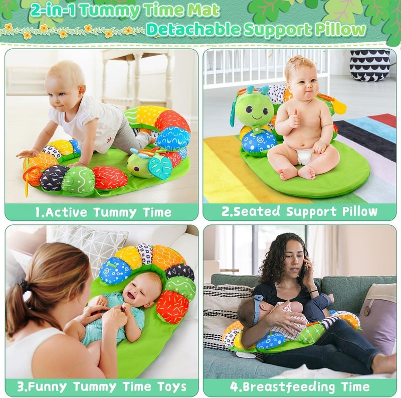 2-in-1 Tummy Time Mat and Seated Support Pillow for Babies - Image 2