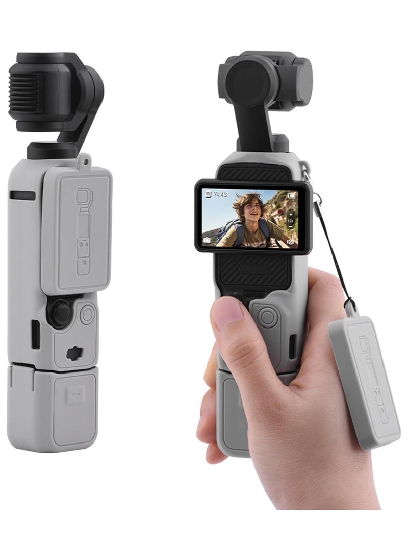 Generic - Case for DJI OSMO Pocket 3 Silicone Protective Cover Anti-Scratch Lens Cap Protector for Pocket3 Case Camera Shell Accessories (Gray) - Image 1