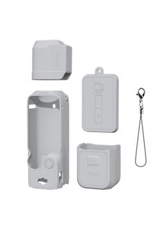 Case for DJI OSMO Pocket 3 Silicone Protective Cover Anti-Scratch Lens Cap Protector for Pocket3 Case Camera Shell Accessories (Gray)