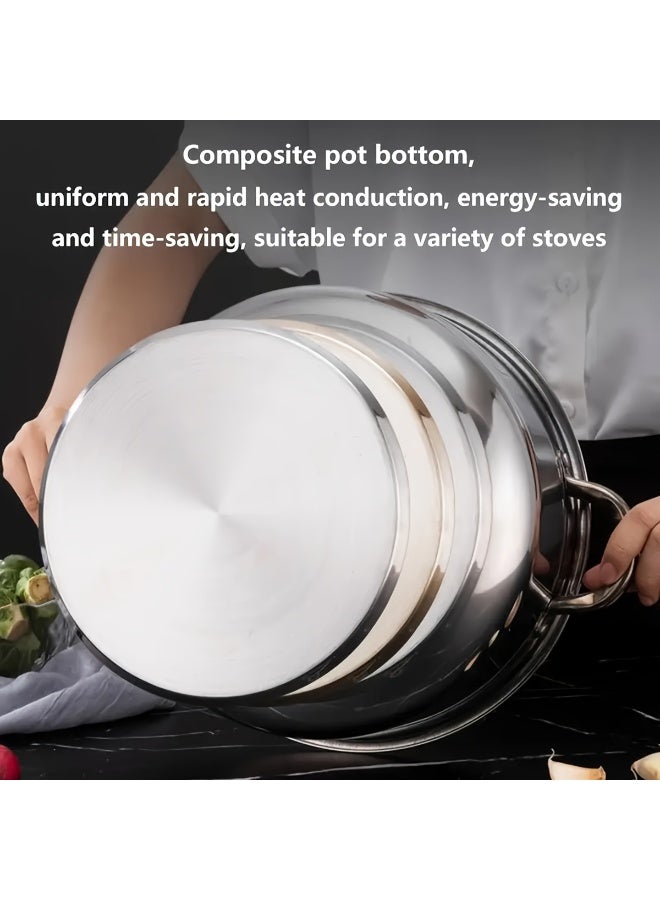 15pcs Stainless Steel Cookware Set,Professional Quality Household And Commercial Kitchen Cookware, Kitchen Cookware Set And Utensils,Dishwasher Safe, Essential For Holiday Cooking - Image 4