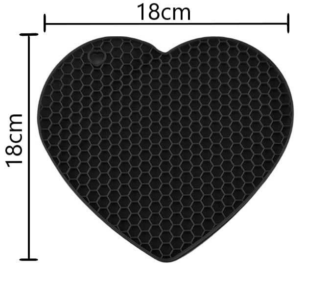 Ramkuwar Silicone Trivets Mats Hot Dishes and Hot Pots Holders for Countertops, Tables, Spoon Rest Heart Shape Kitchen Mats (Multi, Pack of 4) - Image 2