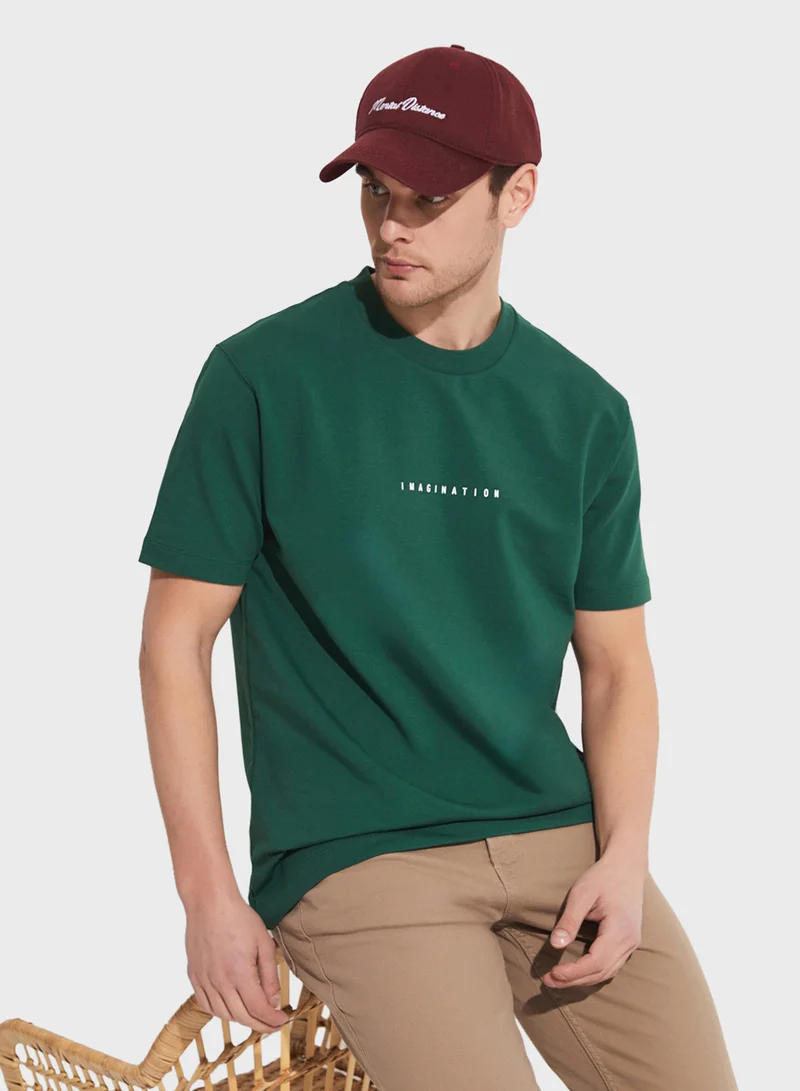جون Printed Crew Neck T-Shirt