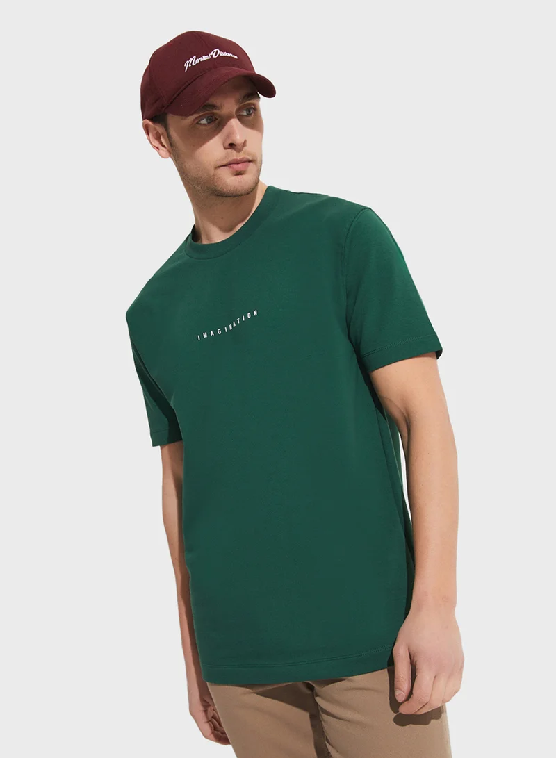 جون Printed Crew Neck T-Shirt