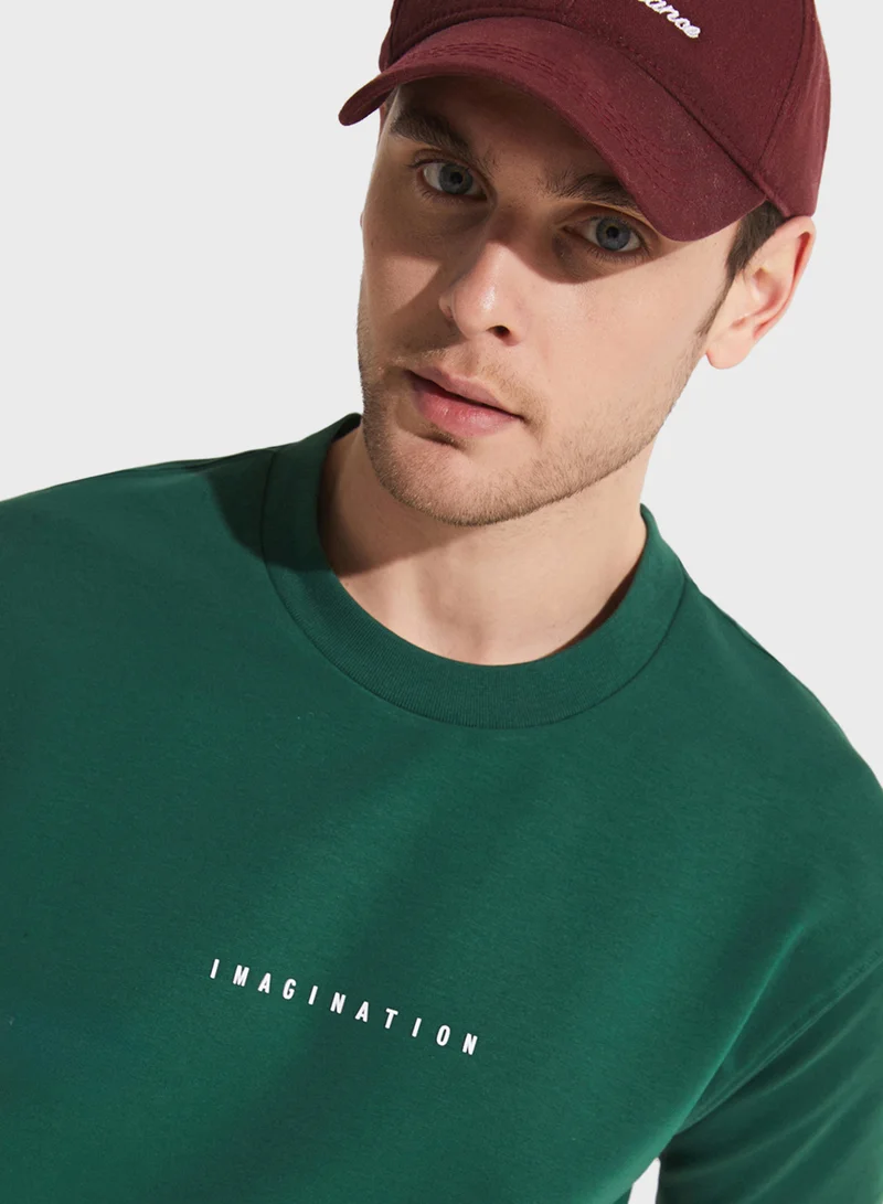 جون Printed Crew Neck T-Shirt