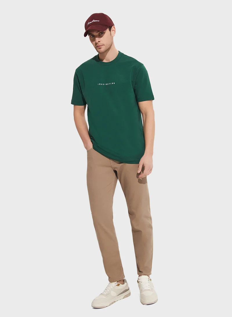 جون Printed Crew Neck T-Shirt