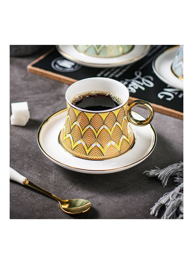 NIBEMINENT 3-Piece Cup And Saucer With Spoon Multicolour 250ml - Image 4