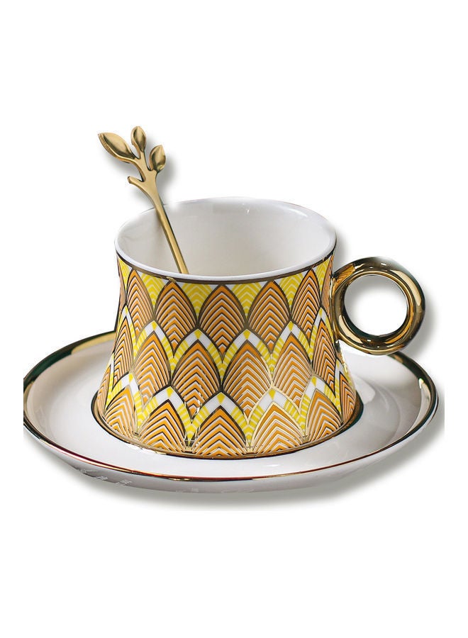 NIBEMINENT 3-Piece Cup And Saucer With Spoon Multicolour 250ml - Image 1