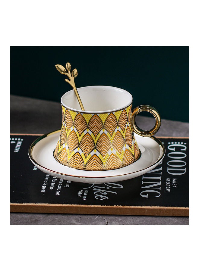 NIBEMINENT 3-Piece Cup And Saucer With Spoon Multicolour 250ml - Image 2