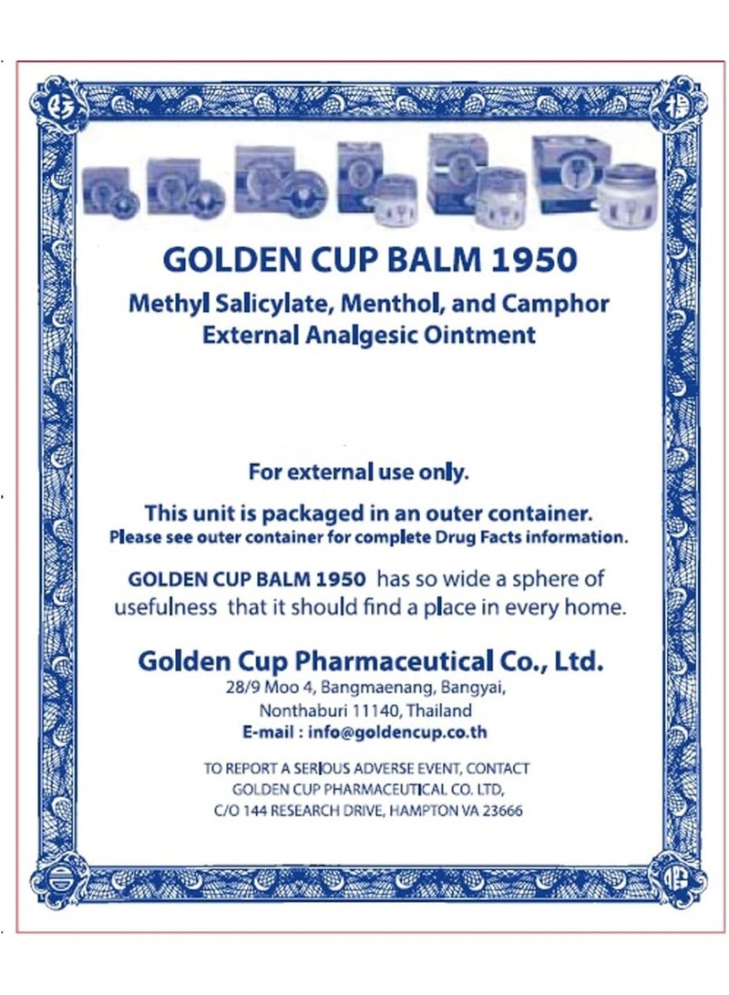 Golden Cup Balm Yellow Herbal Thai Ointment 22g (Pack of 3) - Image 5