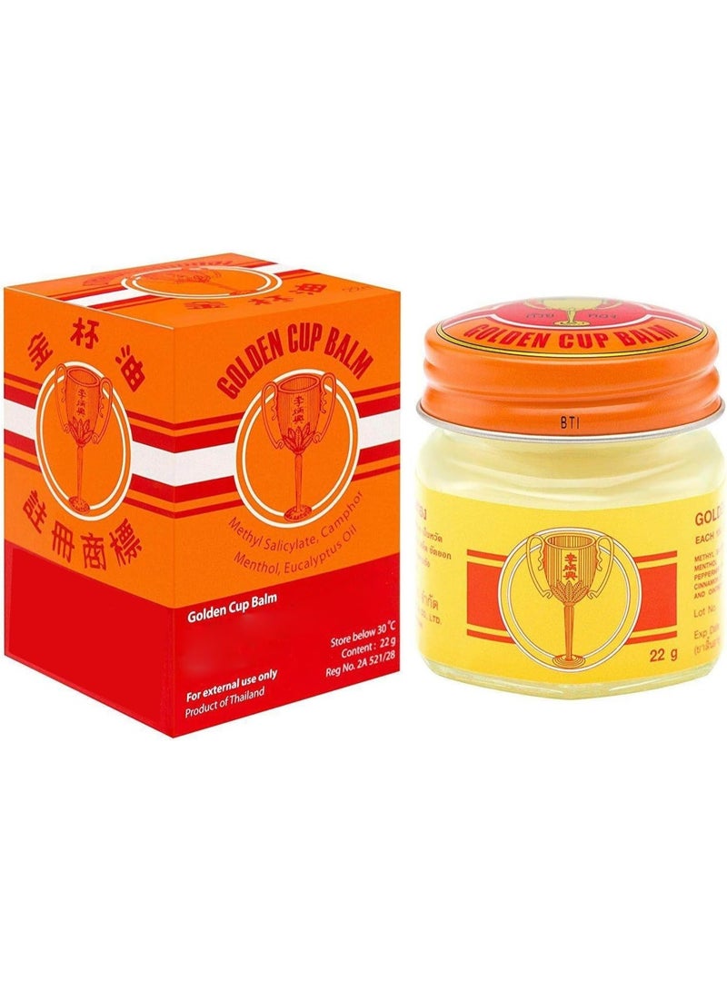 Golden Cup Balm Yellow Herbal Thai Ointment 22g (Pack of 3) - Image 2