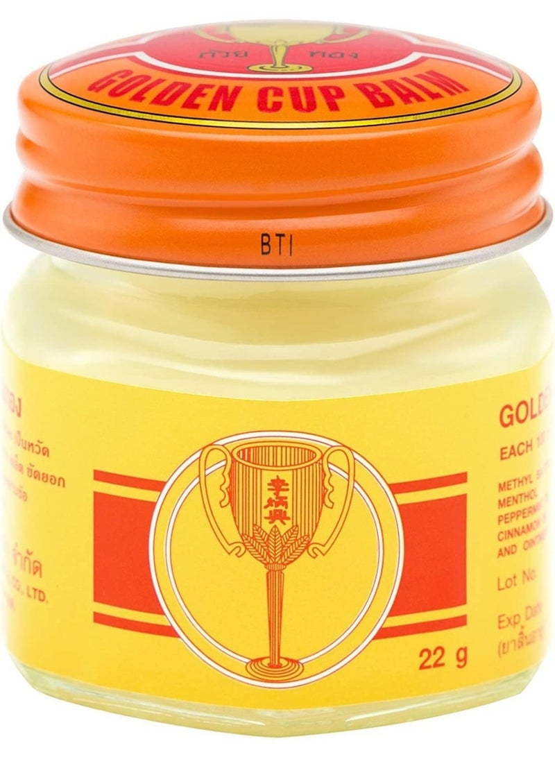 Golden Cup Balm Yellow Herbal Thai Ointment 22g (Pack of 3) - Image 3