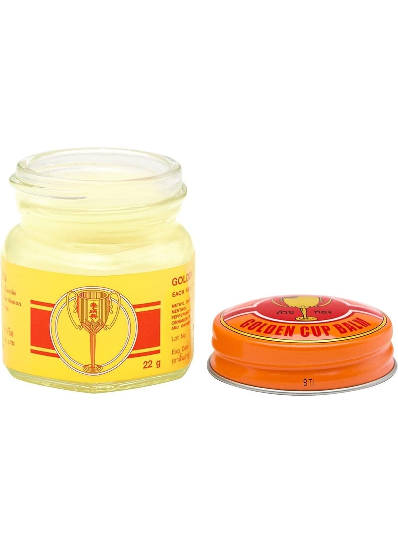 Golden Cup Balm Yellow Herbal Thai Ointment 22g (Pack of 3) - Image 4