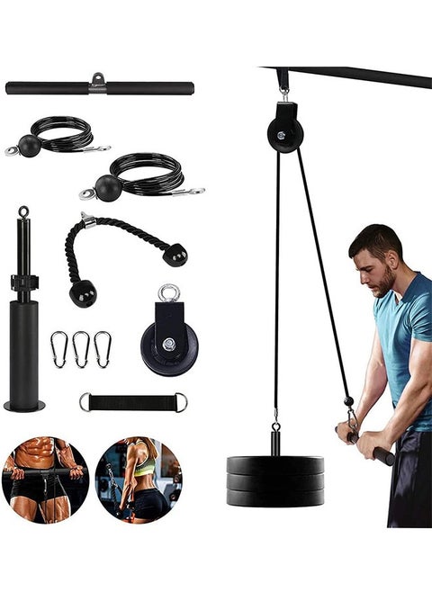 Lift Pulley System, Dual Cable Machine(1.8M And 2.3M) with Upgraded Loading Pin for Triceps Pull Down, Biceps Curl, Back, Forearm, Shoulder-Home Gym Equipment
